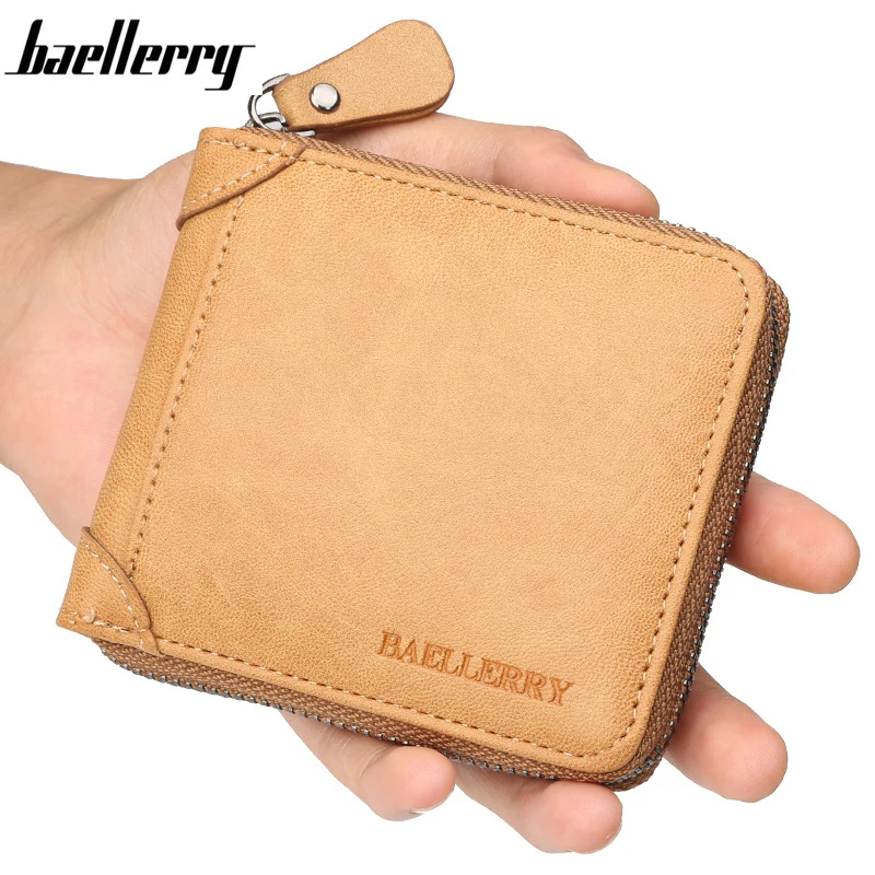 Модные кожаные мужские кошельки винтажные Дизайнерские Короткие Бумажники