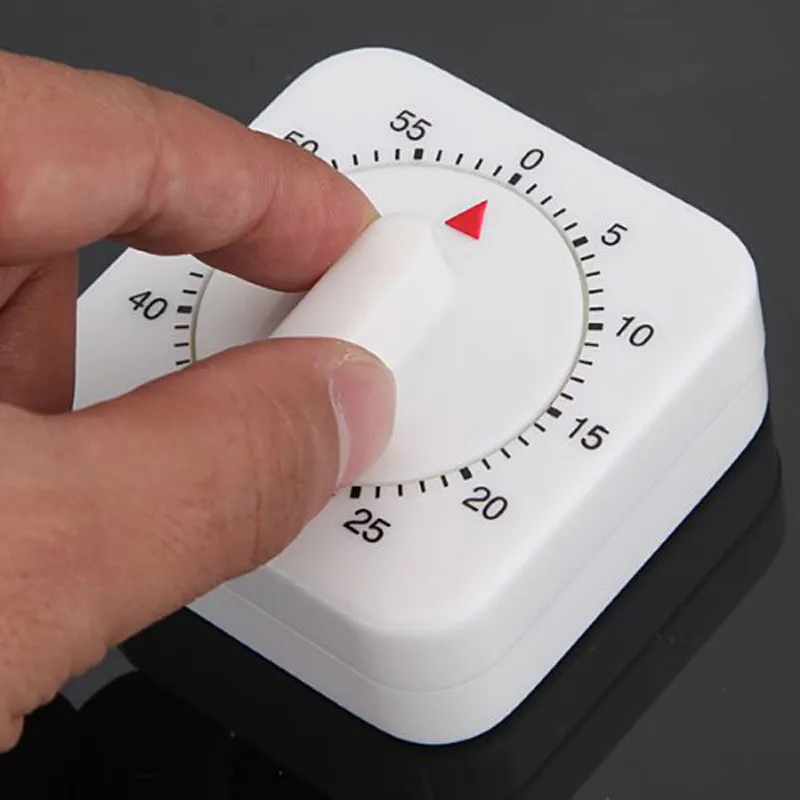 

60 Minutes Mechanical Timer with Alarm for Kitchen Cooking Kitchen 60 minute timer white concise