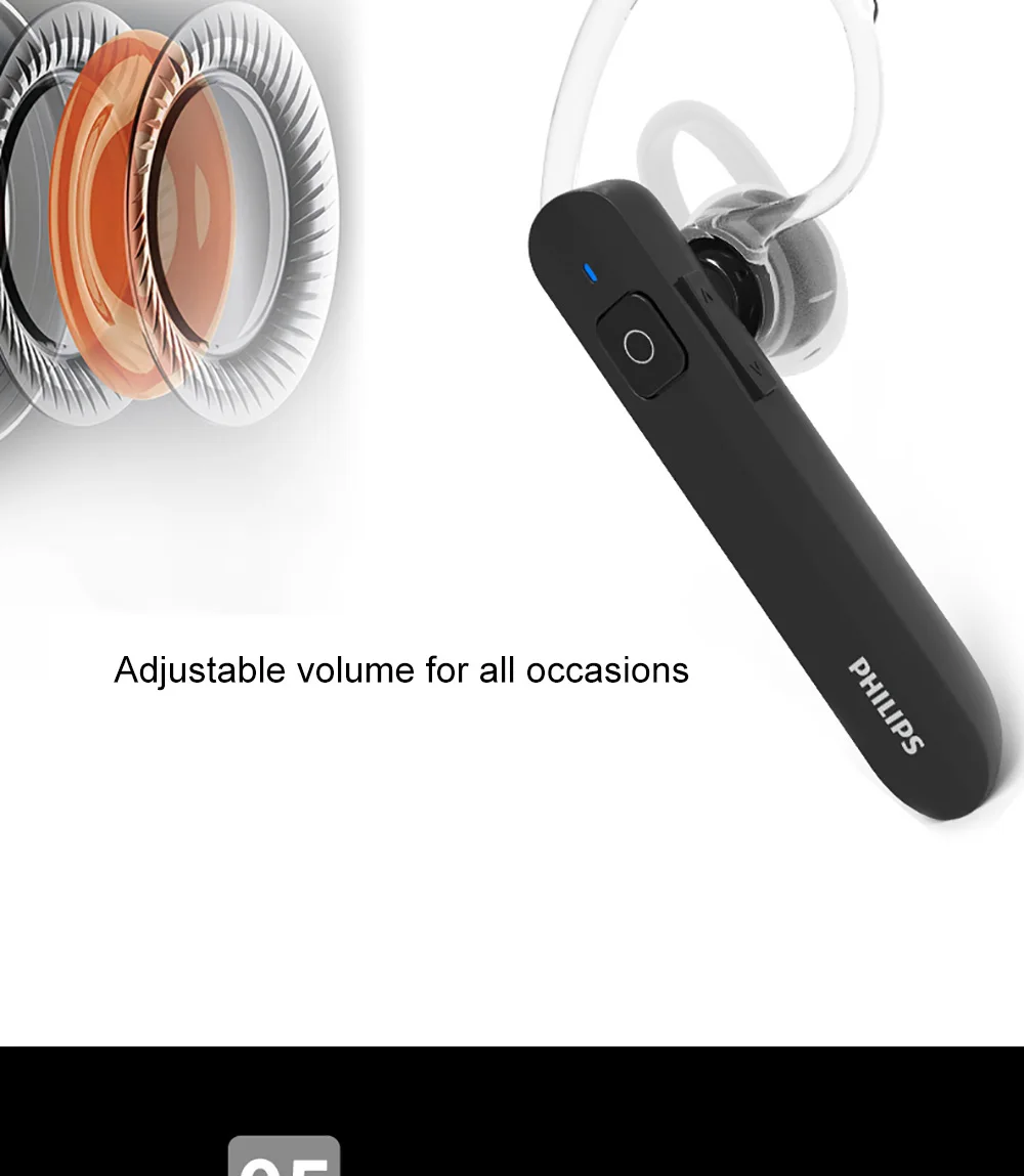 100 Original Philips Shb1603 Ear Hook Wireless Bluetooth Earphone With Bluetooth 4 0 For Samsung Xiaomi Bluetooth Earphones Headphones Aliexpress