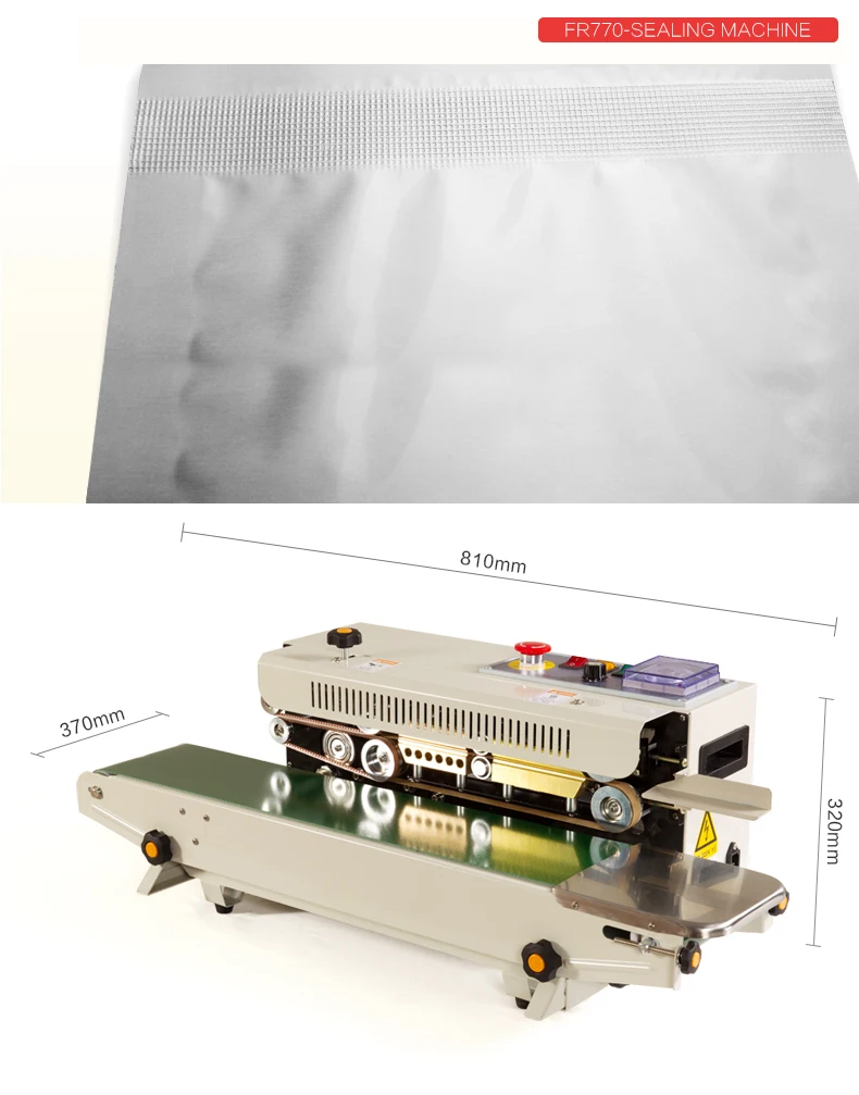 Бесплатная доставка FR-770 непрерывный фильм запайки Упаковка из полиэтиленового пакета машина группа запайщик; Горизонтальная