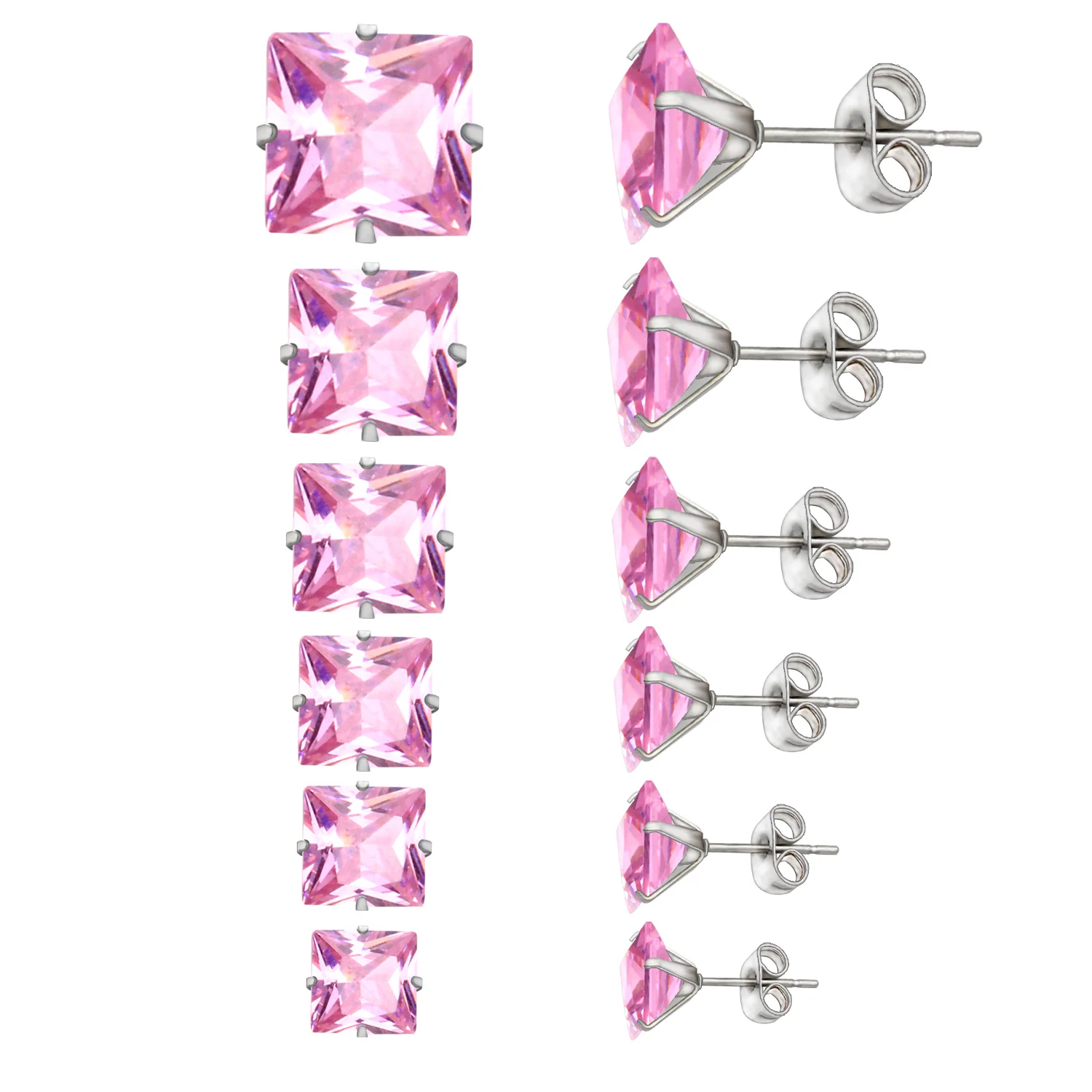 LUXUKISSKIDS серьги для Для женщин CZ Нержавеющая сталь детская Для мужчин серьгу, для детей от 3 до 8 лет, 6 мм, пар/компл. квадратный Модные украшения oorbellen