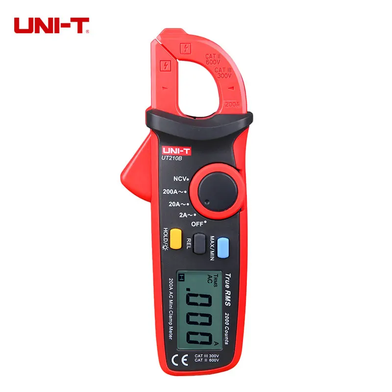 

UNI-T UT210B Clamp Multimeter AC 2A/20A/200A With Auto Range True RMS NCV Low Battery Indication Max/min Function Portable