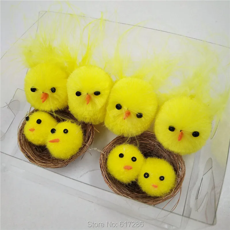 Pasqua Pollo Pulcino Di Pasqua Confezione Da 4 Stes Giallo Pulcini Di Ciniglia Con Nido Di Pasqua Cappello Ornamento Decorazione Di Pasqua Chick Chicks Chicken Aliexpress