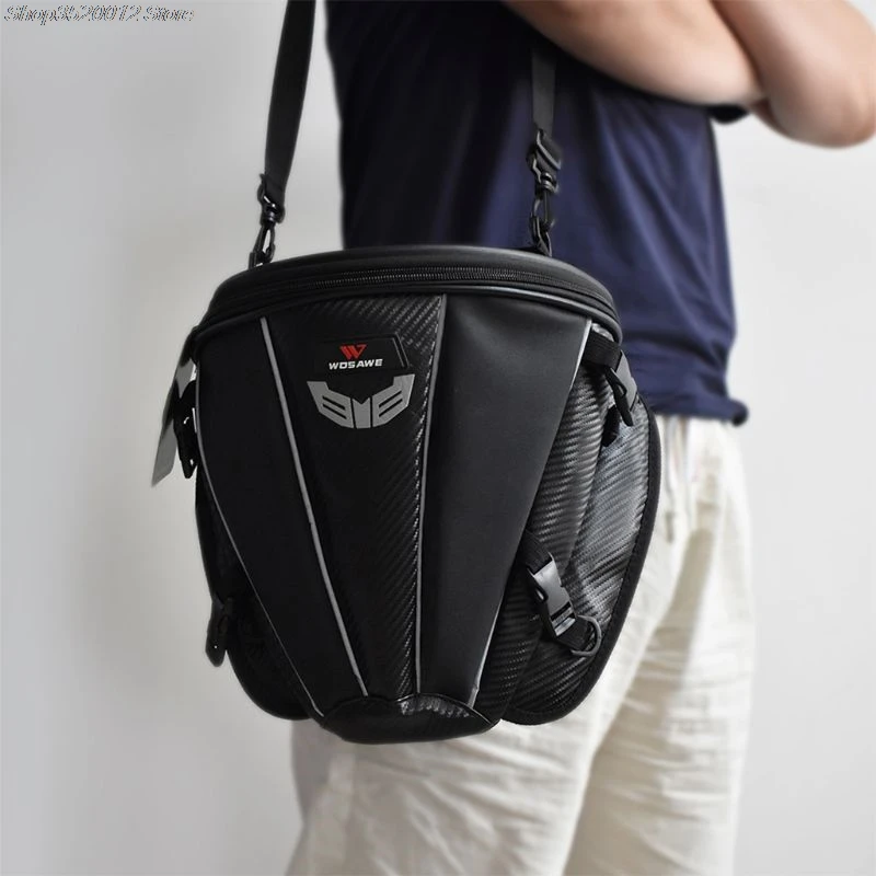 

Motorcycle rear seat Tail Bag Motorbike shoulder backpack waterproof Reflective