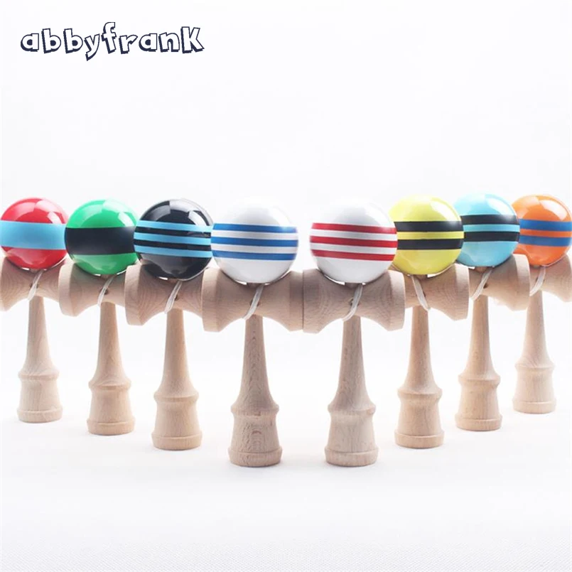  Abbyfrank Striped Kendama Professional 18.5 cm Colorful Wooden Stripe Kid Exercise Ball Shop Japane