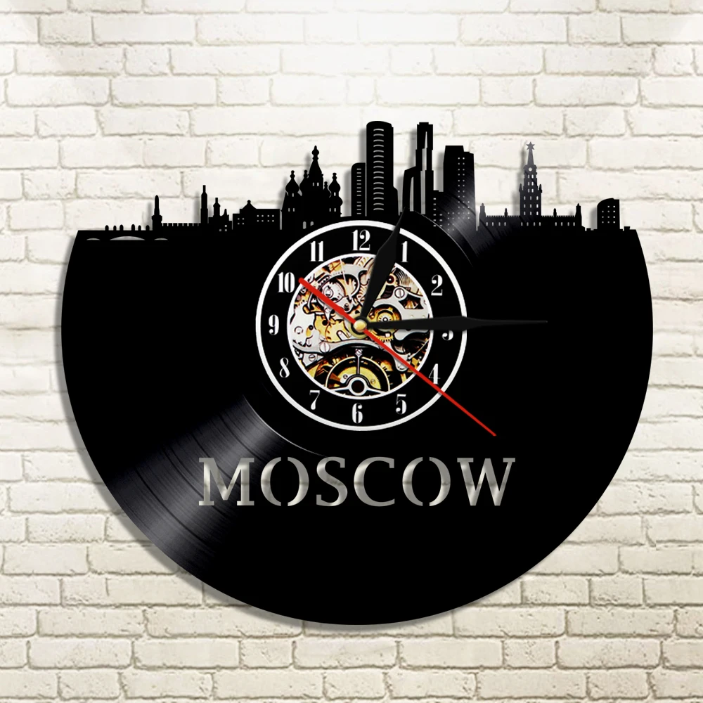 1Piece Moscow Skyline Vinyl Clock Russian Federation Capital Moscow