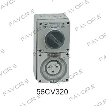 

*20A single/three phase 3 round pin combination switch with socket 56CV320R