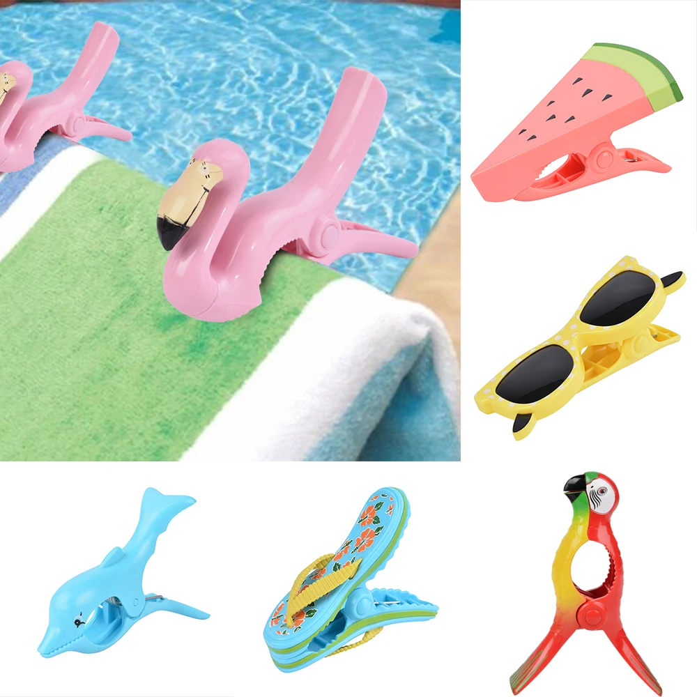 Plastic Beach Towel Clips Clamp Cute Animal Towel Clips For Sunbeds Sun