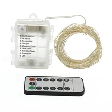 10 м с медным проводом, батареей светодиодный светильник с пультом дистанционного управления для рождественской вечеринки, свадьбы, праздника, Хэллоуина, декоративный светильник