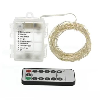 

10M Copper Wire Battery LED String Light with Remote Controller For Christmas Party Wedding Holiday Halloween Decoration light