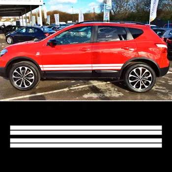 

Fit For NISSAN QASHQAI Car Stickers 2 Pcs Racing Side Door Rectangle Stripe Graphic Vinyl Car Accessories Decals Custom