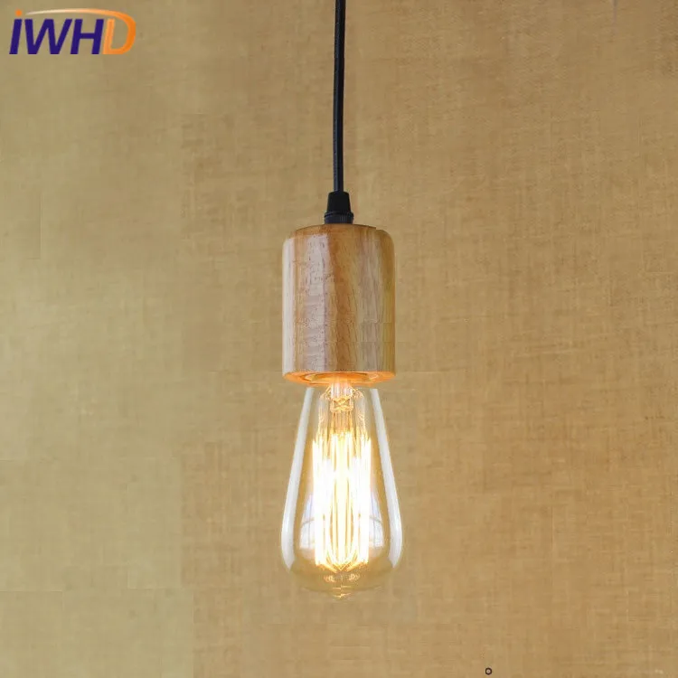 Iwhd madera vintage lamparas led Lámparas colgantes estilo loft industrial vintage Iluminación lámpara colgante dormitorio iluminacion