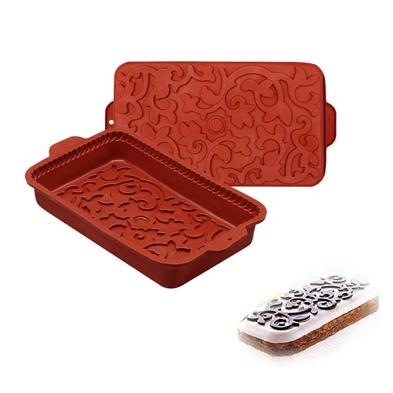 

Flower Vine Silicone Baking Pan Cake Decoration Tools Rectangular Toast Bread Bakeware DIY Ice Cream Mold Kitchen Baking Tool