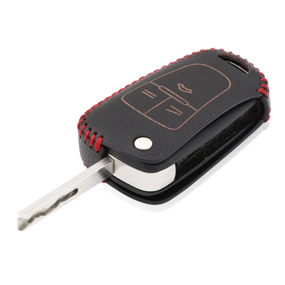

Leather Car Key Case For Vauxhall Opel Astra H Corsa D Vectra C Zafira For Chevrolet Cruze TRAX Aveo Lova Sail EPICA Captiva