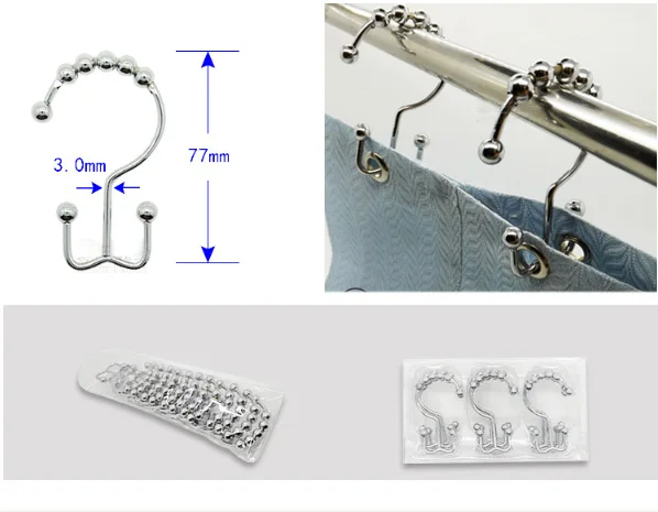 12 шт. крюк для занавесок из нержавеющей стали двухсторонний крюк Calabash S Форма занавес Pothook крючок для душевой занавески ванная комната