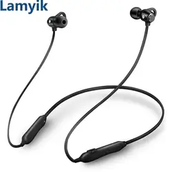 Lamyik шейным Bluetooth наушники Беспроводной стерео наушники телефон наушники гарнитуры с микрофоном Магнитная для мобильного телефона