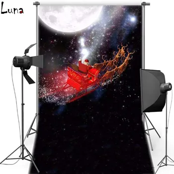 

MEHOFOTO Christmas Moon Vinyl Photography Background New Fabric Flannel Backdrop For Children photo studio Props 287