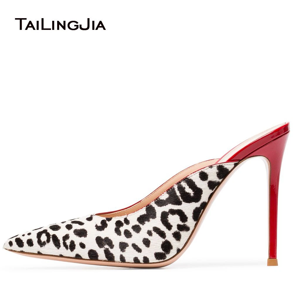 white leopard pumps