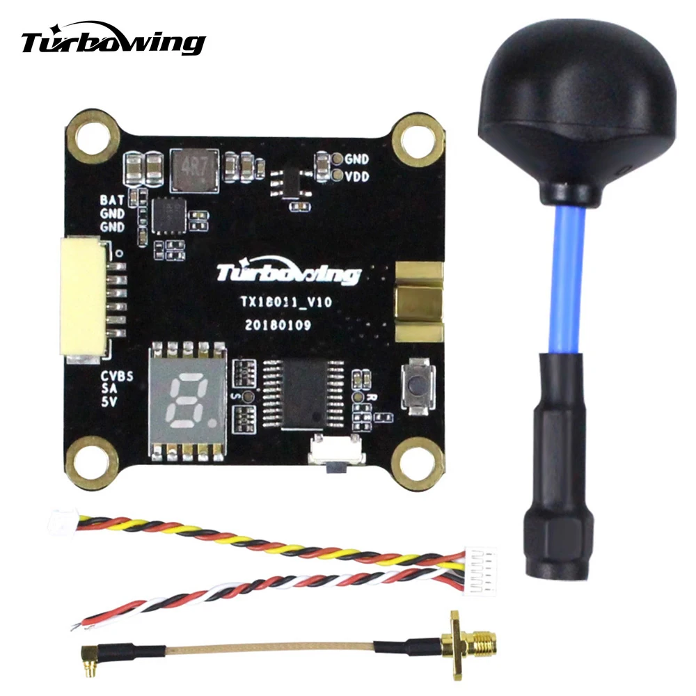 

Turbowing Cyclops TX18011 0/25/200/600mW Transmitter With Antenna 5.8G 48CH FPV VTX Video Transmitter For RC Multicopter