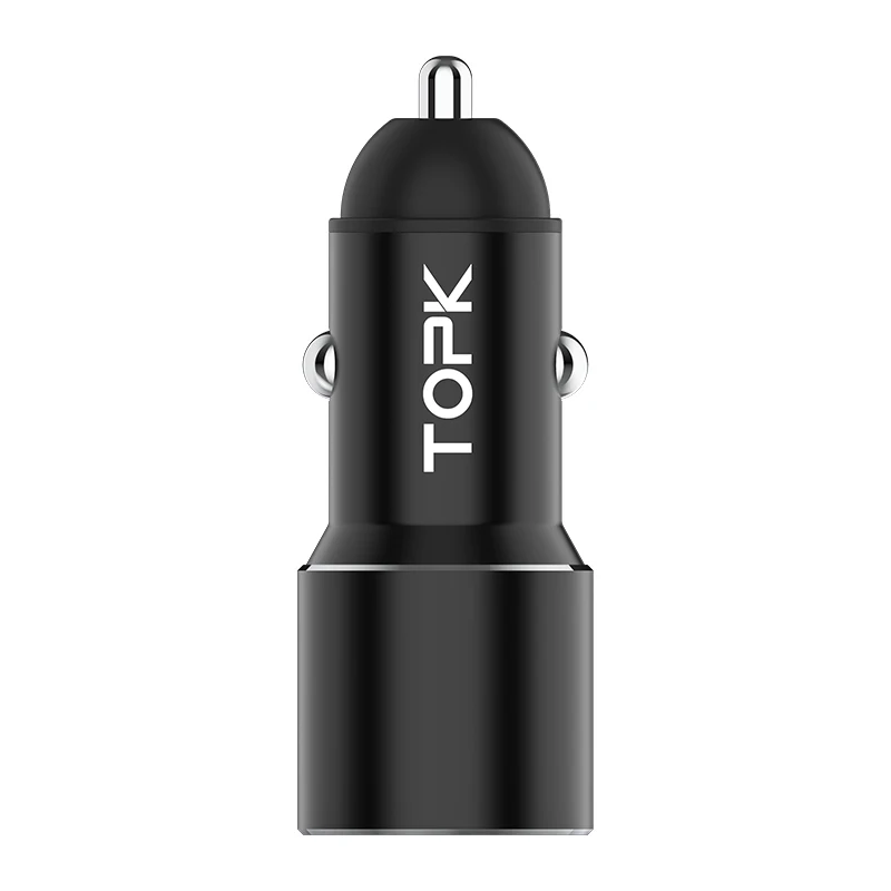 TOPK Dual USB Автомобильное зарядное устройство для iPhone Quick Charge 3.0A быстрое зарядное устройство автомобильное зарядное устройство для телефона Xiaomi samsung зарядное устройство для телефона в автомобиле - Тип штекера: Universal