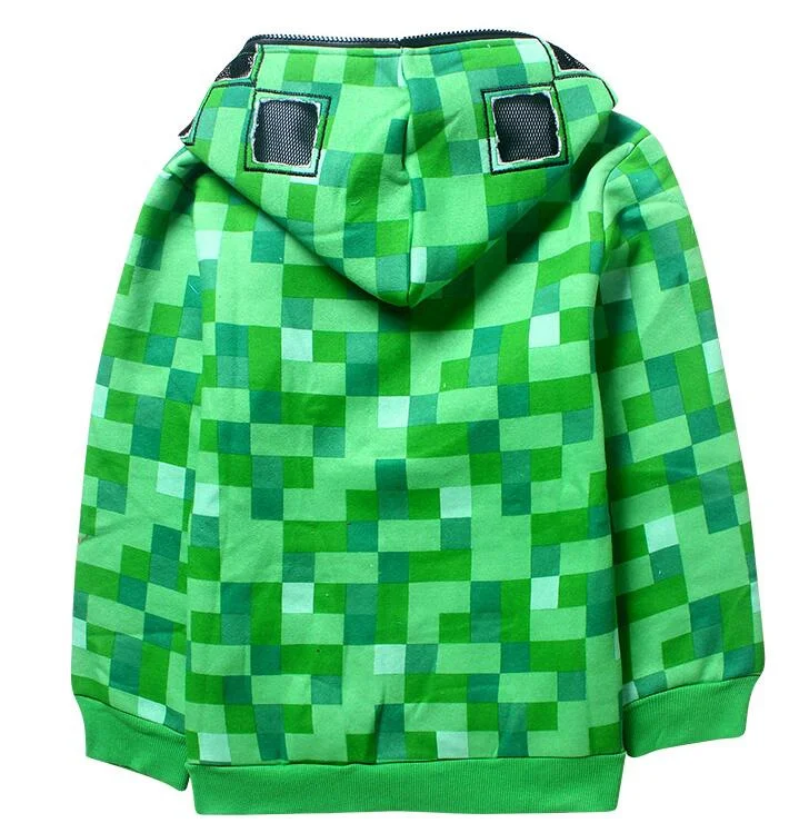Minecra/ г. новые детские хлопковые спортивные комплекты для мальчиков комплект одежды в клетку для дня рождения комплект из 2 предметов: толстовка+ штаны
