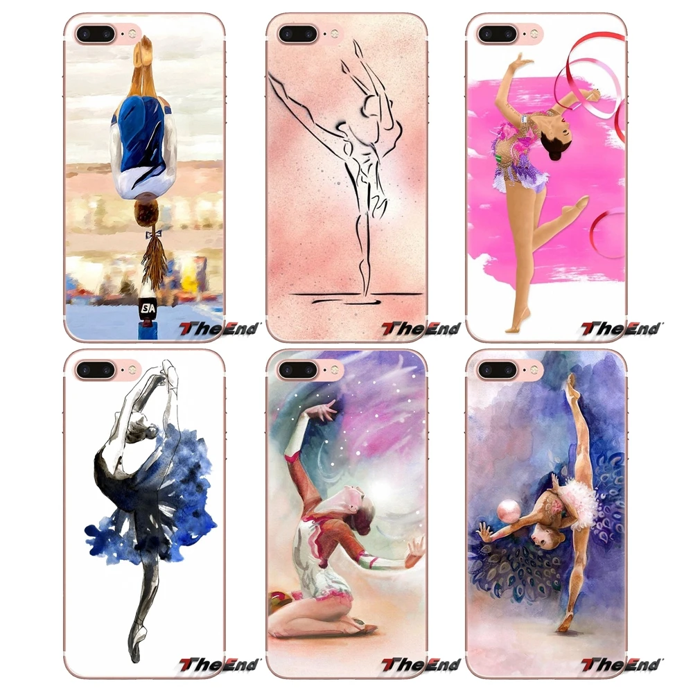 

For Samsung Galaxy S3 S4 S5 Mini S6 S7 Edge S8 S9 S10 Plus Note 3 4 5 8 9 Transparent Soft Cases Covers Gymnastics Oil Painting