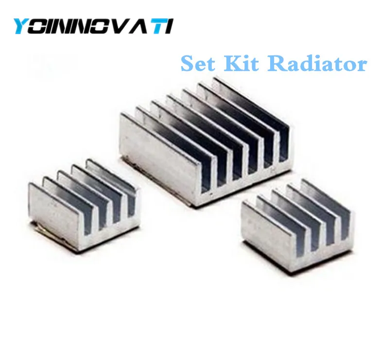 

3pcs + Adhesive Raspberry Pi Heatsink Cooler Pure Aluminum Heat Sink Set Kit Radiator For Cooling Raspberry Pi 2 B