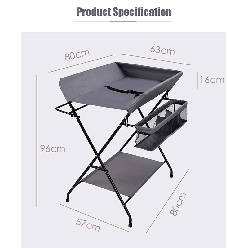 IMBABY Baby Changer Table Foldable Changing Tables 0-24 Months Baby Diaper Changer Table with Set Diaper Replacement