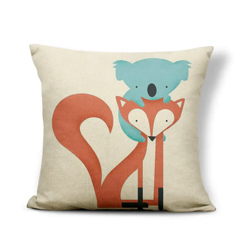 Наволочка для подушек с изображением лисы джентльмена Koalas, чехлы для подушек, мужские аксессуары для дома, чехлы на подушки 45X45 см, новинка, подарки - Цвет: 15