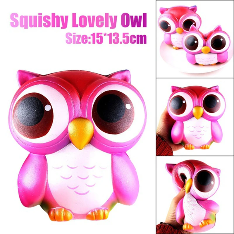 Jumbo Kawaii сова Squishy животных Slow Восходящая Squeeze телефон ремни Squishies Детские игрушки