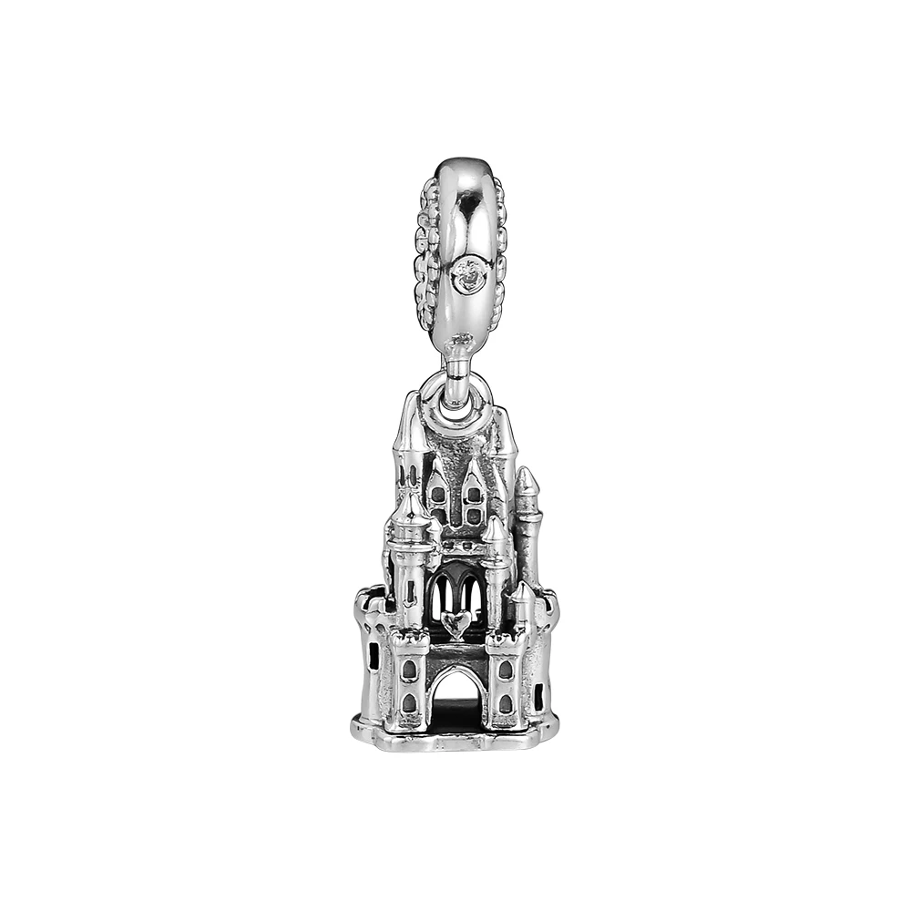 

Regal Castle Dangle Charm 100% 925 Sterling Silver Clear Cz Beads for Jewelry Making Fit Pandora Bracelets Necklaces Diy
