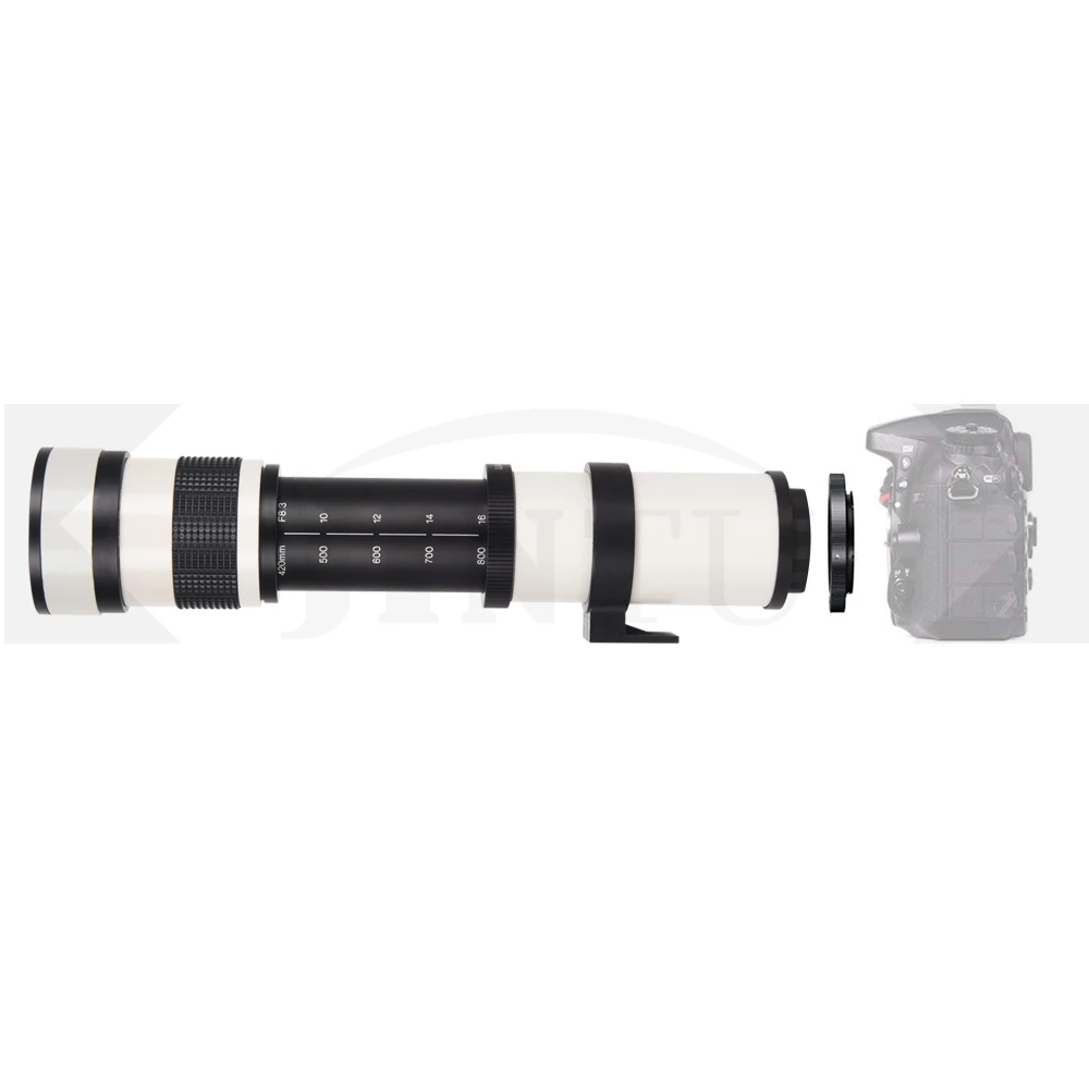 JINTU белый 420 800mm F/8 3 MF телеобъектив W/набор чистящих средств для ухода за Pentax K