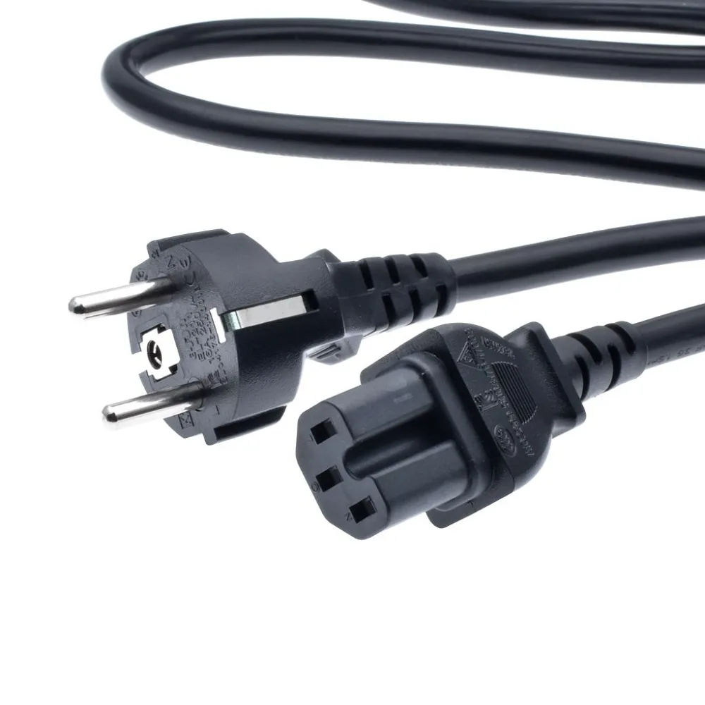 Schuko CEE Plug to IEC 60320 C15 Power line cable,Euro Extension Power