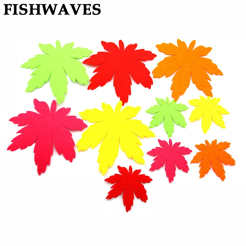 

FISHWAVES 10pcs Hot Sell Free Cutting Felting Colorful Maple Leaf Kindergarten Decoration Diy Children Room Decoration Felts