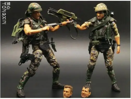 

7 Inch Alien VS Predators Warrior Mercenaries Soldiers Weapons Moving Doll Model NECA Toys Action Figure T69