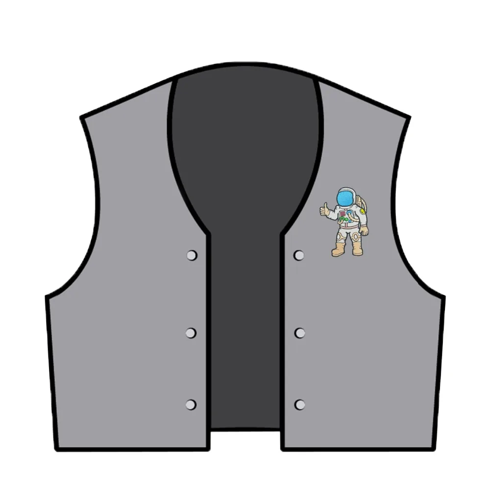 T170404 (3)Custom New style Cartoon embroidery design Astronaut cosmonaut spaceman retro embroidered applique iron on patch 