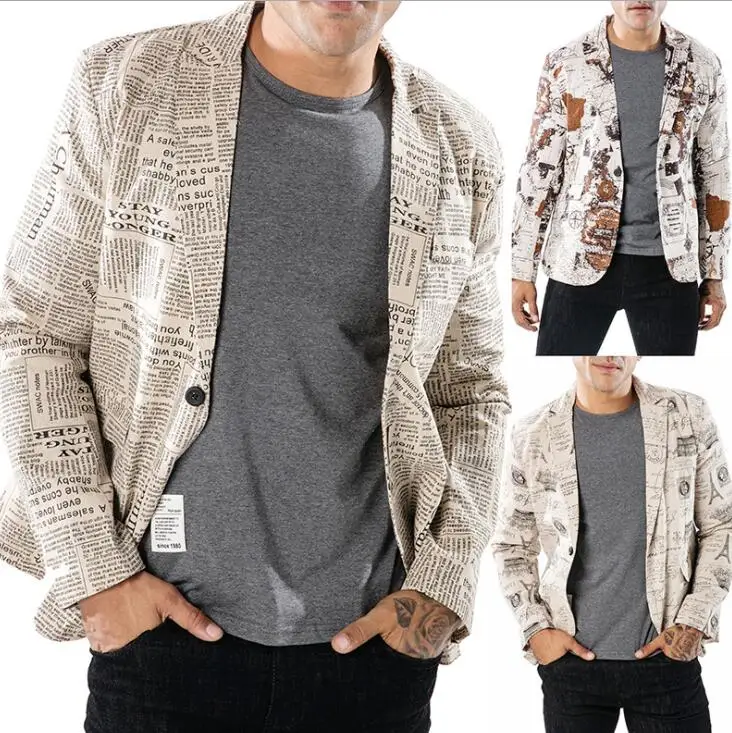 

Fashion blazer men suits designs Imitation linen fabric style design a buckle jacket mens costumes clothes masculino homme