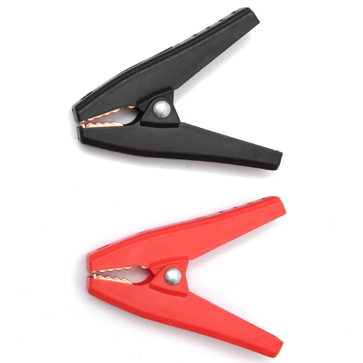 

2PCS/SET Plastic Crocodile Alligator Clip 100A Car Battery Insulated Clips Clamps Connector Holds 90mm Length Black + Red
