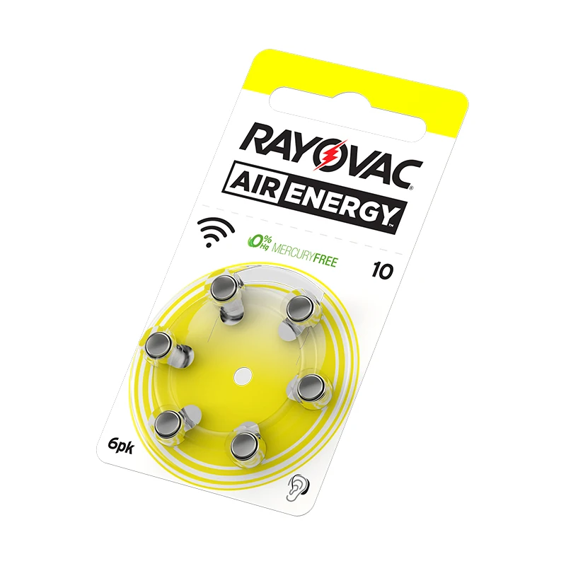 60 шт. батареи Rayovac A10 10A ZA10 10 S10 для слухового аппарата 10