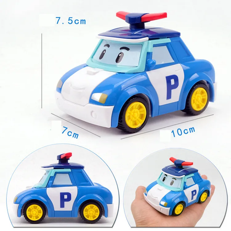 4 шт. Мальчик Poli RoboCar Poli инерционная машина Корея детские игрушки трансформация Аниме Фигурки игрушки для детей Playmobil