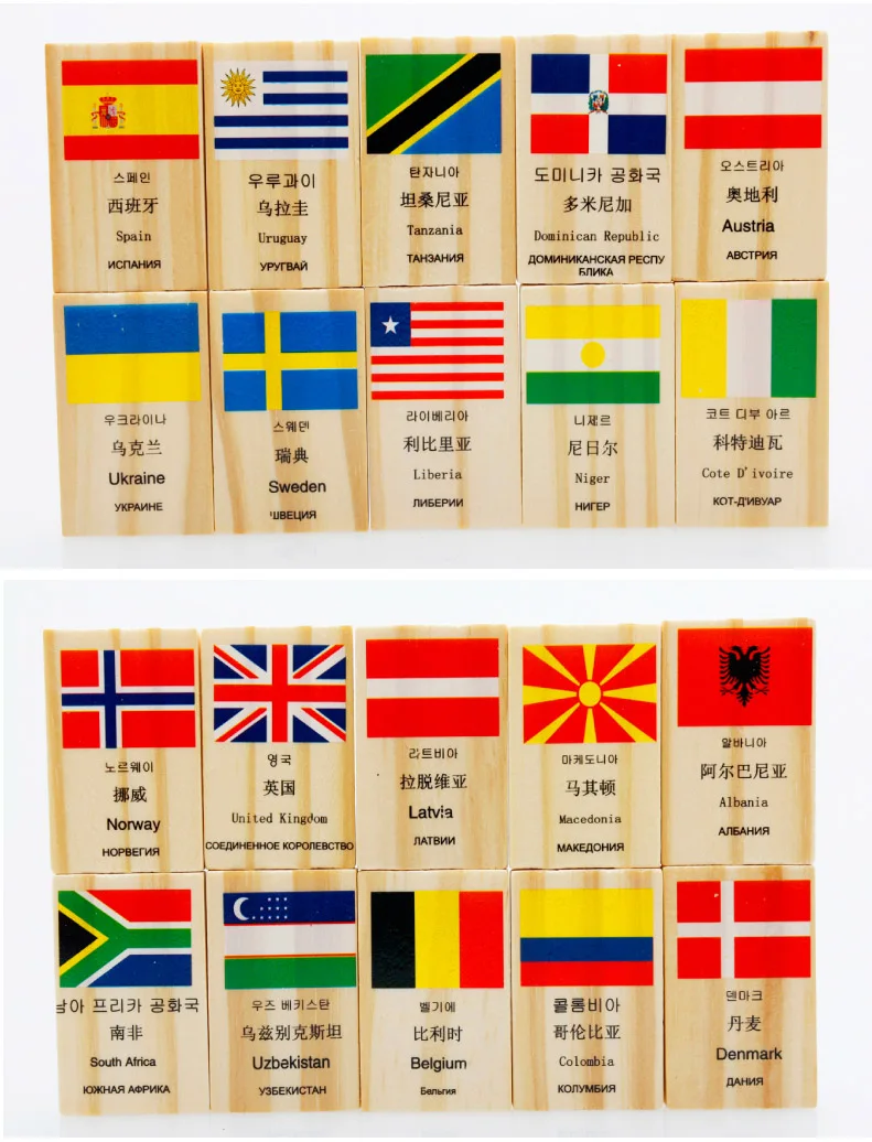 100 шт. детские деревянные флаги Обучающие блоки игрушечные наборы домино конструктор для детей Обучающие флаги мира Обучающие игрушки фестиваль подарок