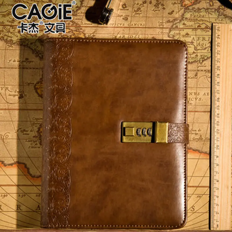 CAGIE планировщик винтажный блокнот А5 личный дневник с замком блокнот s кожаный Органайзер журнал для путешествий