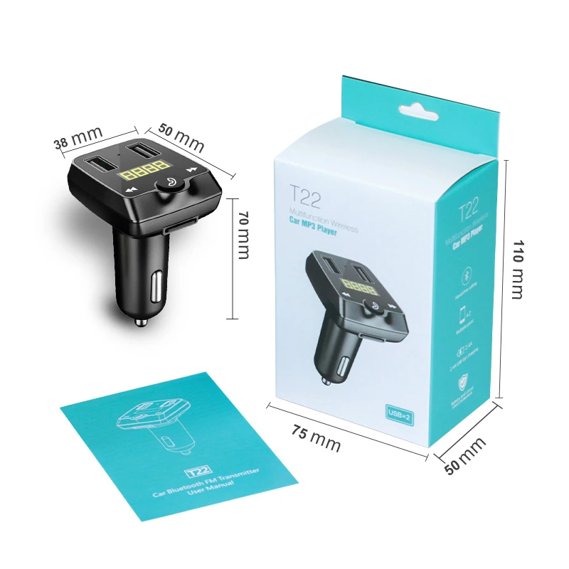 ANLUD Bluetooth fm передатчик беспроводной Автомобильный MP3 плеер с двумя usb портами