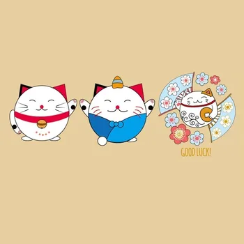 

Japanese Style Iron on Transfers Patch for Clothing Cute Cat Applique on Clothes Thermo Stickers Heat Transfers for Clothes