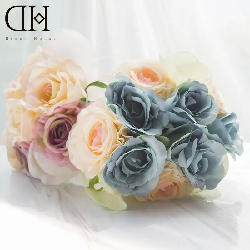 Por Dream Wedding Flowers Lots Dream House Dh Fs135363 Artificial Moth Orchid Rose Wedding Bouquet Fake Flowers Decor Bride Holding