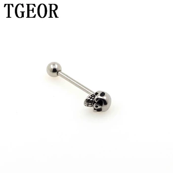 

new arrival wholesale HOT 20pcs 14G skeleton skull tongue barbell Stainless Steel piercing tongue ring free shipping