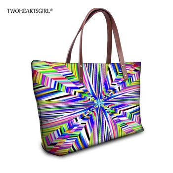 

TWOHEARTSGIRL Multicolor Women Tote Handbags Cool Graffiti Shoulder Bags for College Ladies Designer Femme Casual Shoulder-bags