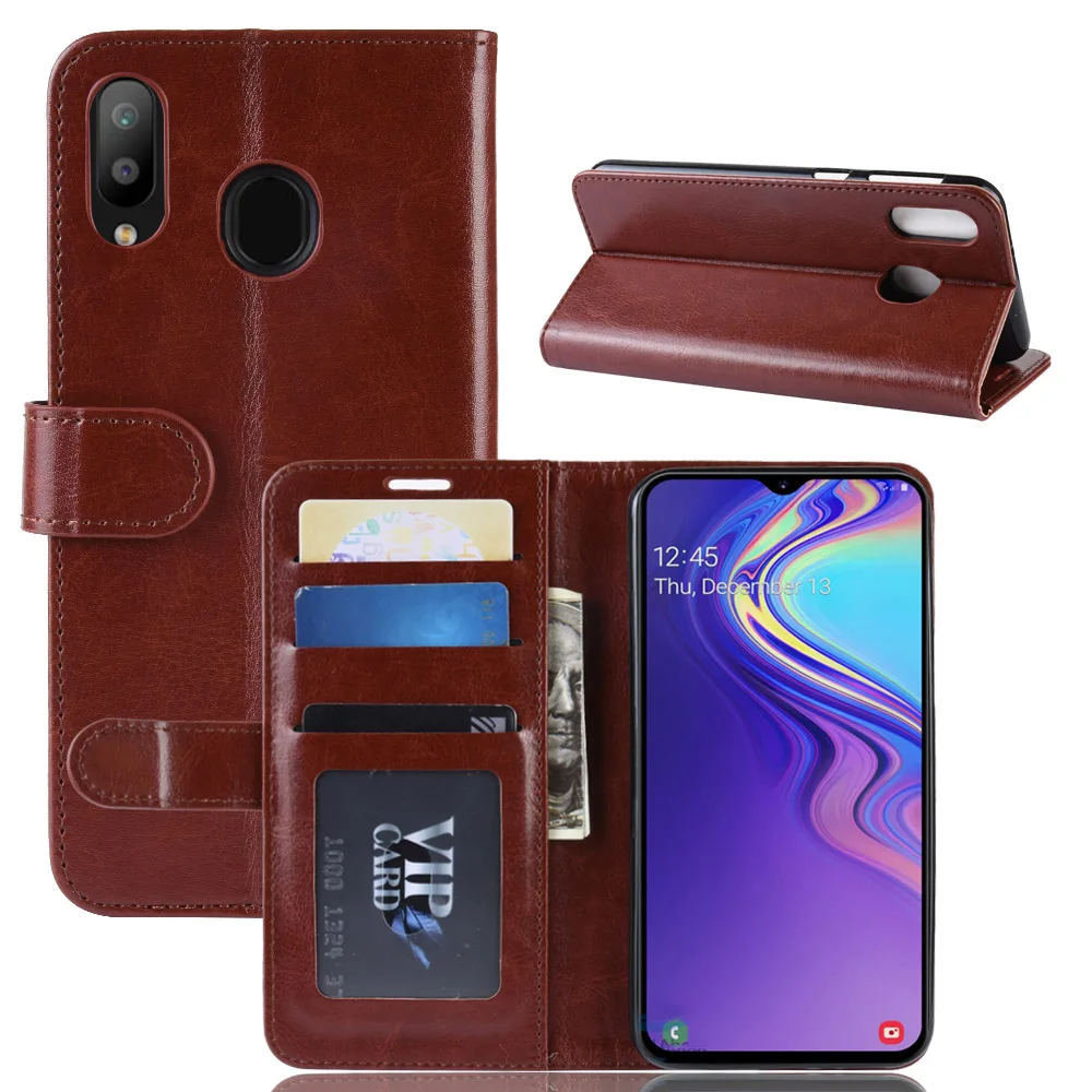 Чехол для samsung Galaxy M20 чехол роскошный из искусственной кожи силиконовый кошелек