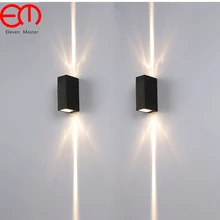 2 узких луча светодиодный водонепроницаемый прожектор крытый Открытый IP65 алюминий вверх и вниз освещение 2x3 Вт COB крыльцо садовые фонари WWL187