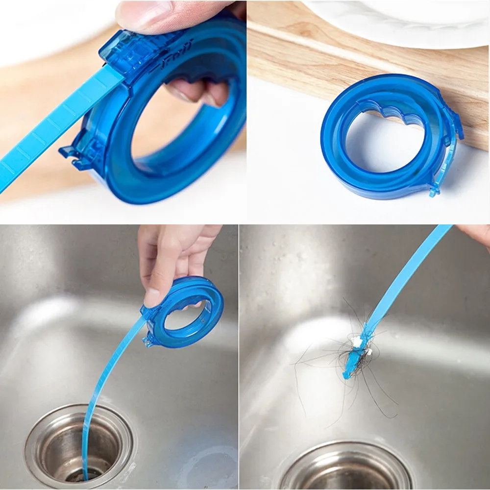 

Sink Cleaning Hook Bathroom Floor Drain Sewer Dredge Device Pipe Cleaner Hair New